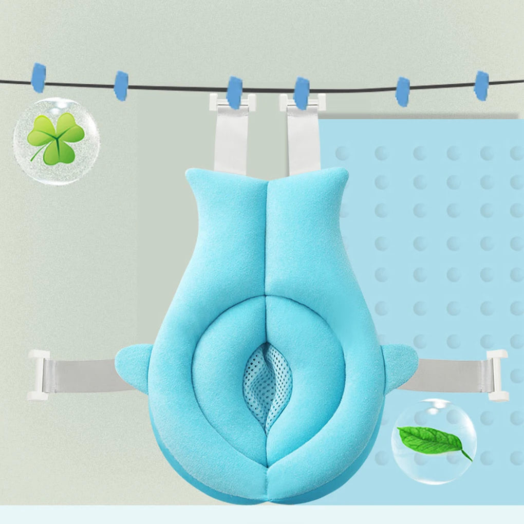 Baby Shower Mat Newborn Bathtub Foldable Shark Shape Baby Shower Net Pocket Portable Bathing Floating BathTub Soft Seat Play Mat