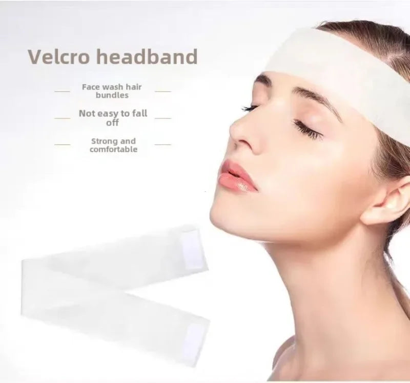 50pcs Disposable Headbands for Facials Spa Stretch Non-Woven Soft Skin Care Hair Bands Women Salons Face Washing Beauty Tools
