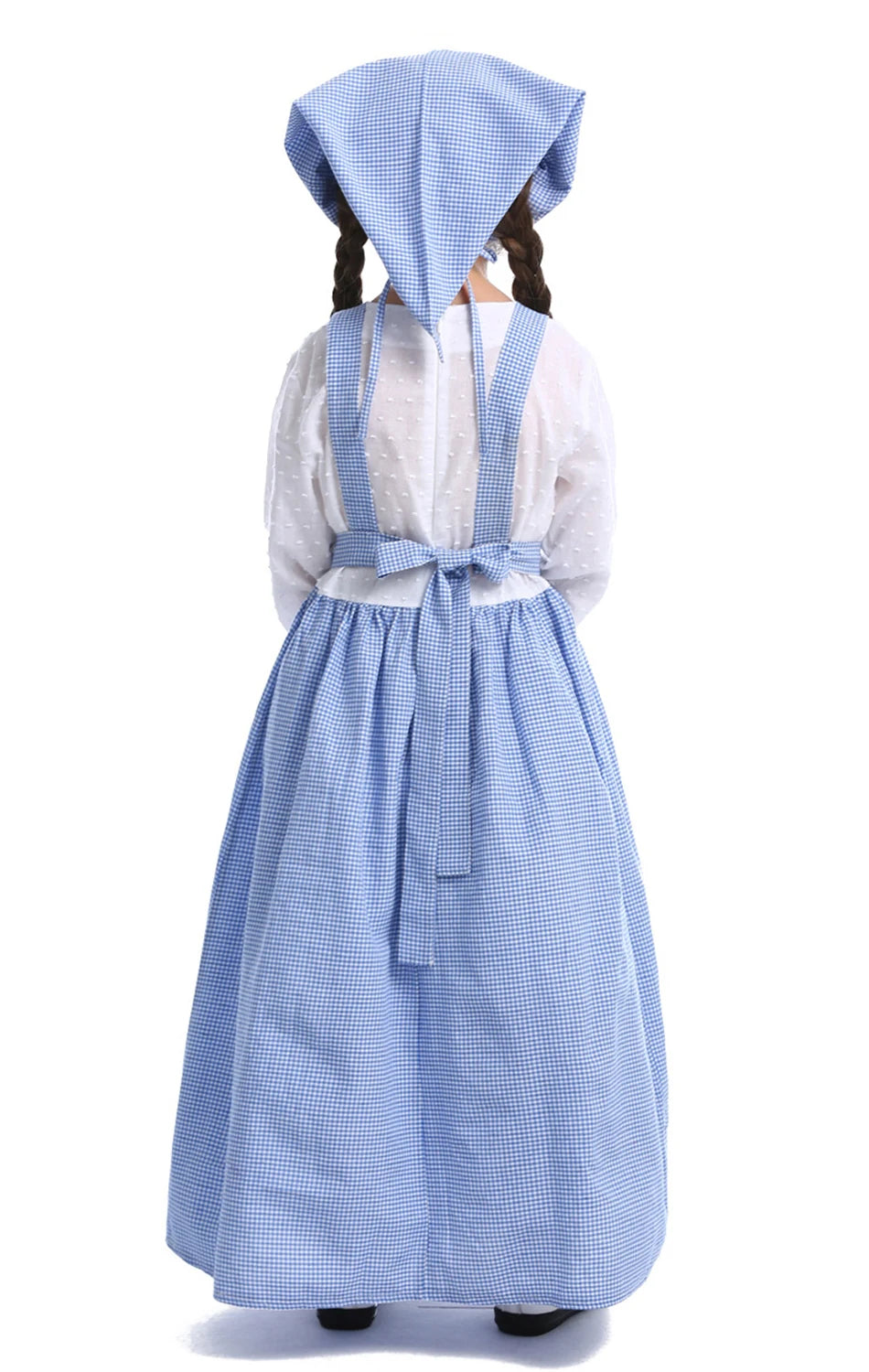 Frocks for Girls Kids Little Red Riding Hood Fairy Tale Drama Performance Costume Maid Suit Floral Pastoral Style Casual Dress