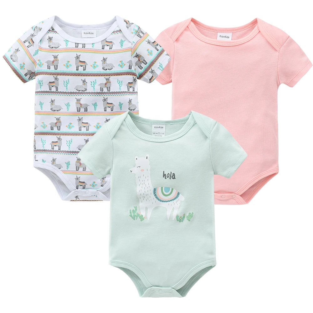 3 Pcs/set New Baby Boy Clothes Summer 100%Cotton Blue Grey Tie Print Three Piece Short Sleeve Bodysuit vetements bebe For 0-12M