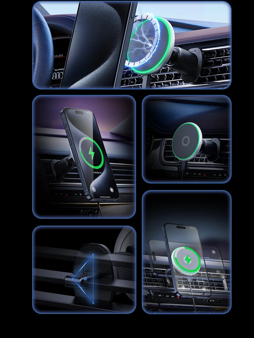 For Ford Fiesta MK8 2017-2020 2021 2022 Car Phone Holder Fixed to Screen Car Magnetic MagSafe Wireless Charger Mount Accessories
