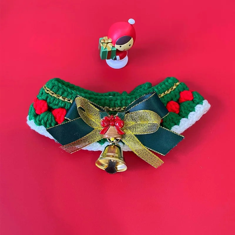 Cat Christmas Clothing Dog Cat Collar Christmas Cute Sweet Pet Scarf Bow Cat Dog Christmas Clothing Cat Accessories