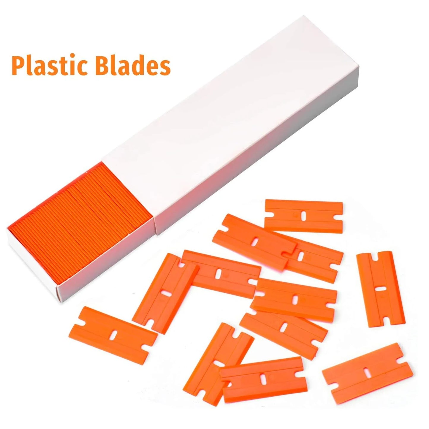 Razor, 1PC Plastic Scraper Tool with 10PCS Plastic Blades for Removing Glue, Sticker, Decals, Tint from Car Window and Glass