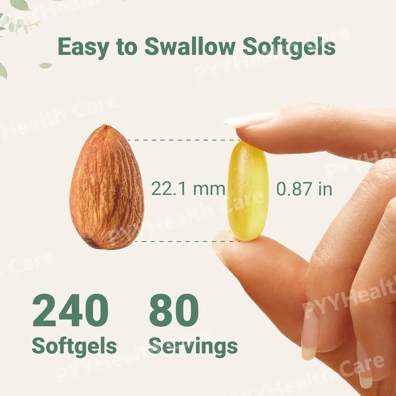 Triple Strength Omega 3 Fish Oil Supplements 4200mg Lemon Flavored, Burpless, EPA 1200mg DHA 900mg 240 Softgels