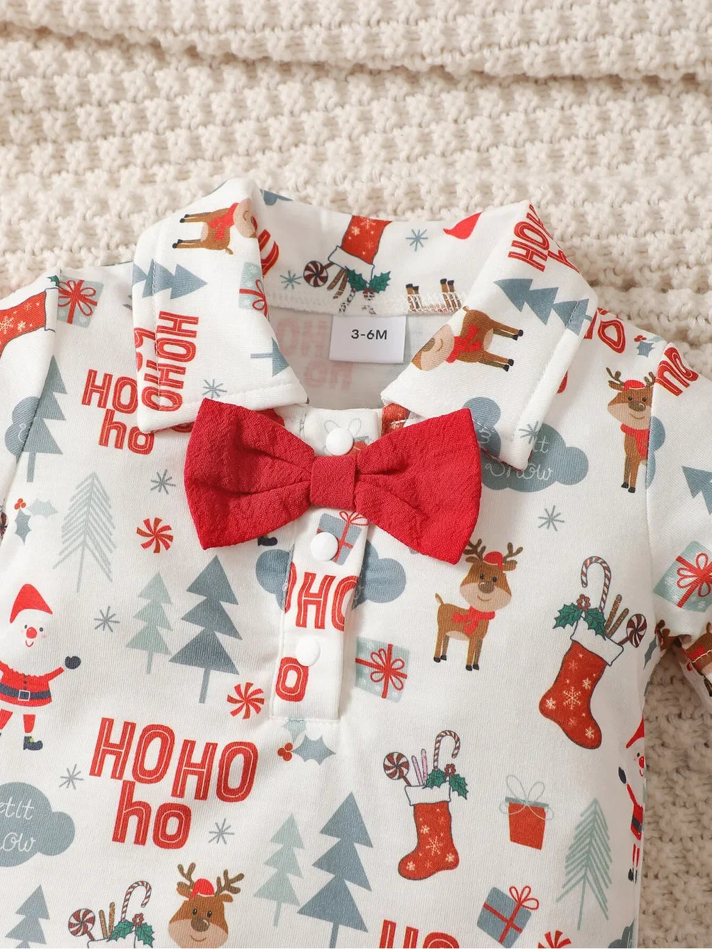 2PCS Newborn Baby Boy Christmas Clothing Set Short Sleeve Christmas Bodysuit+Overall Cute Holiday Party Wear for Baby 0-18Months