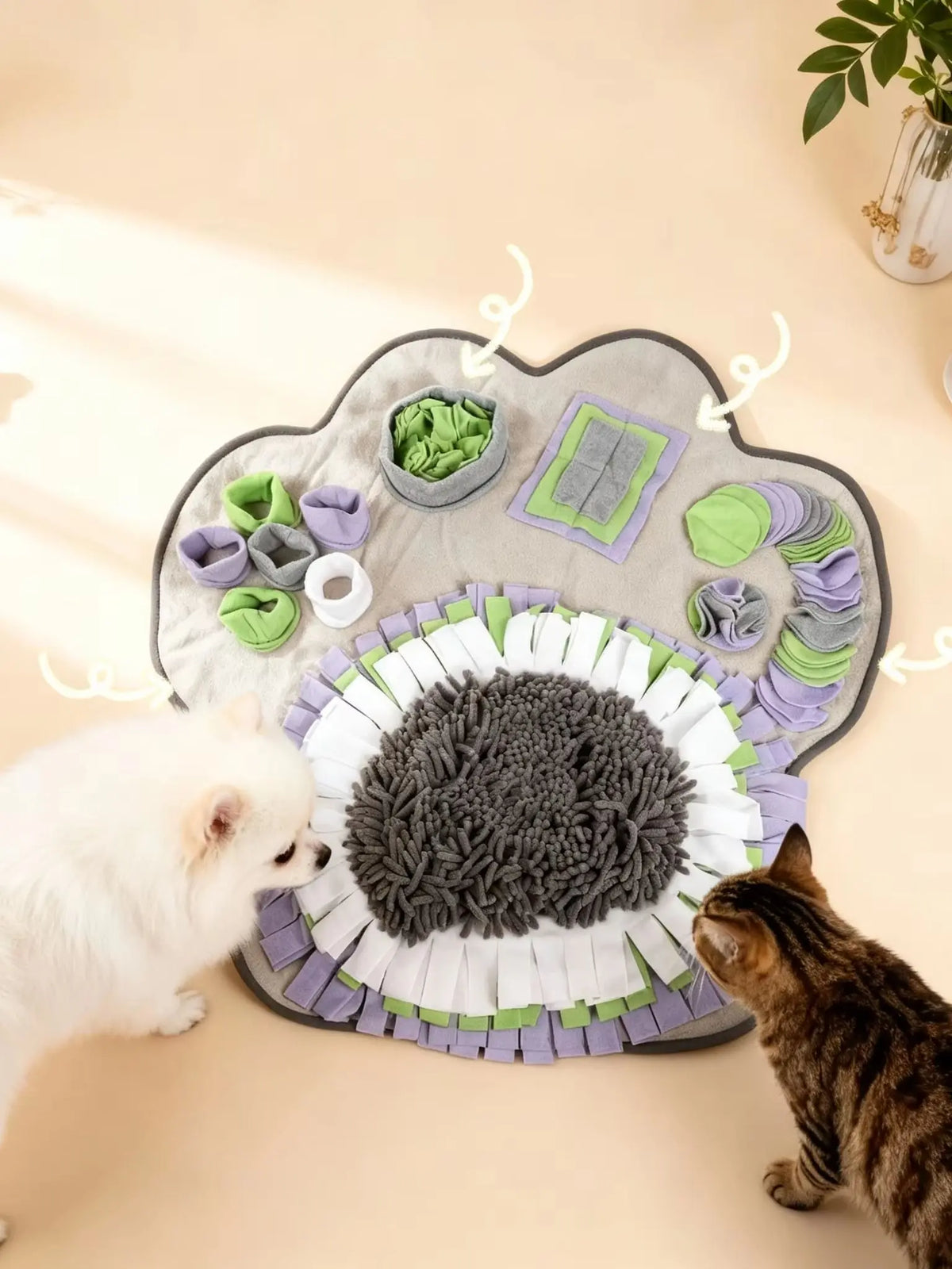 Pet Snuffle Mat for Dogs Cats Interactive Feeding Mat Slow Feeder Nose Work Training Toy Stress Relief Encourage Natural Foragin