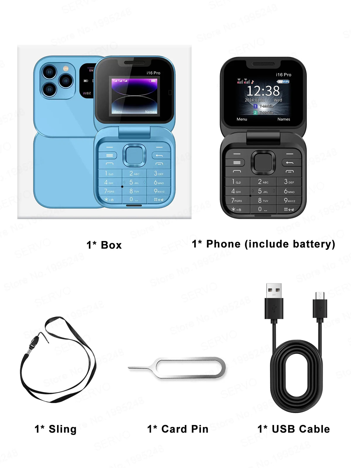 SERVO i16 PRO Flip Mini Mobile Phone Dual SIM Call Recording Speed Dial Magic Voice FM Radio 2G GSM Small Fold Button Telephones