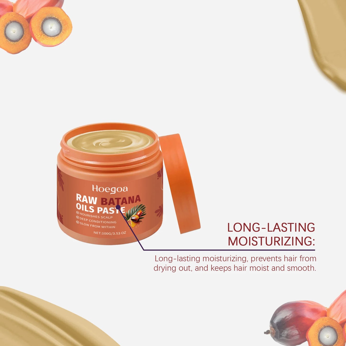 Damaged Repairing Hair Mask Organic Batana Oil Dry Hair End Repair Hair Anti-Loss Smoothing Treatment Hair Conditioner Hair Care