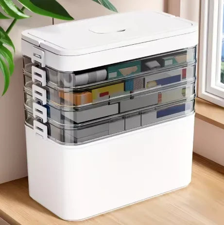 Large Capacity Multi-Layer Medicine Organizer and Usage Guide - Durable Waterproof Pill Box with Pill Storage Compartment