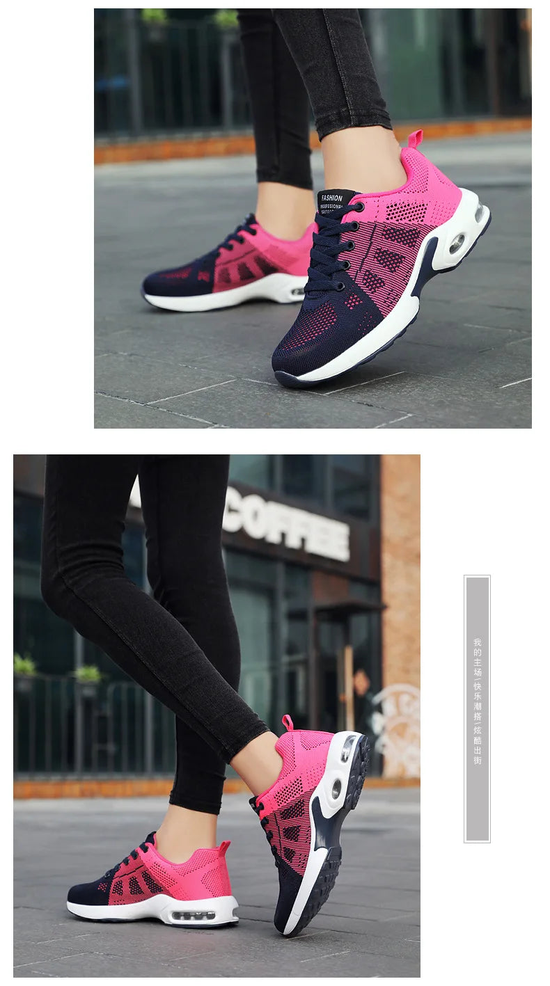 Mesh Women Running Shoes Breathable Casual Shoes Outdoor Light Weight Pink Tenis Sports Shoes Casual Walking Sneakers for Wamen