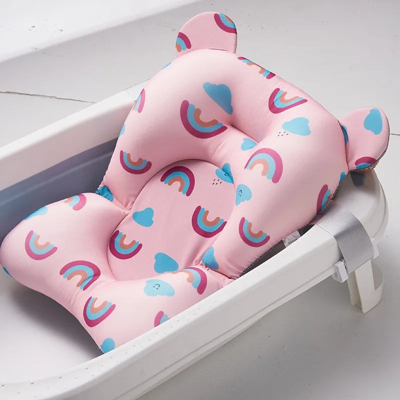 Baby Shower Bath Tub Pad Non-Slip Bathtub Mat Newborn Safe Security Bath Support Cushion Suspension Soft Pillow Care Accessories
