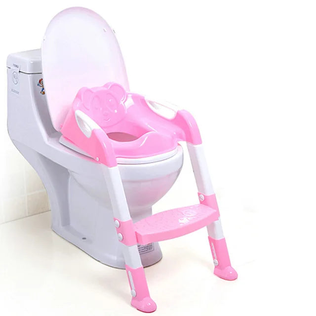 1-8 Years Children's Potty Baby Toilet Seat With Adjustable Ladder Infant Toilet Training Folding Seat Baby Potty Training Seat