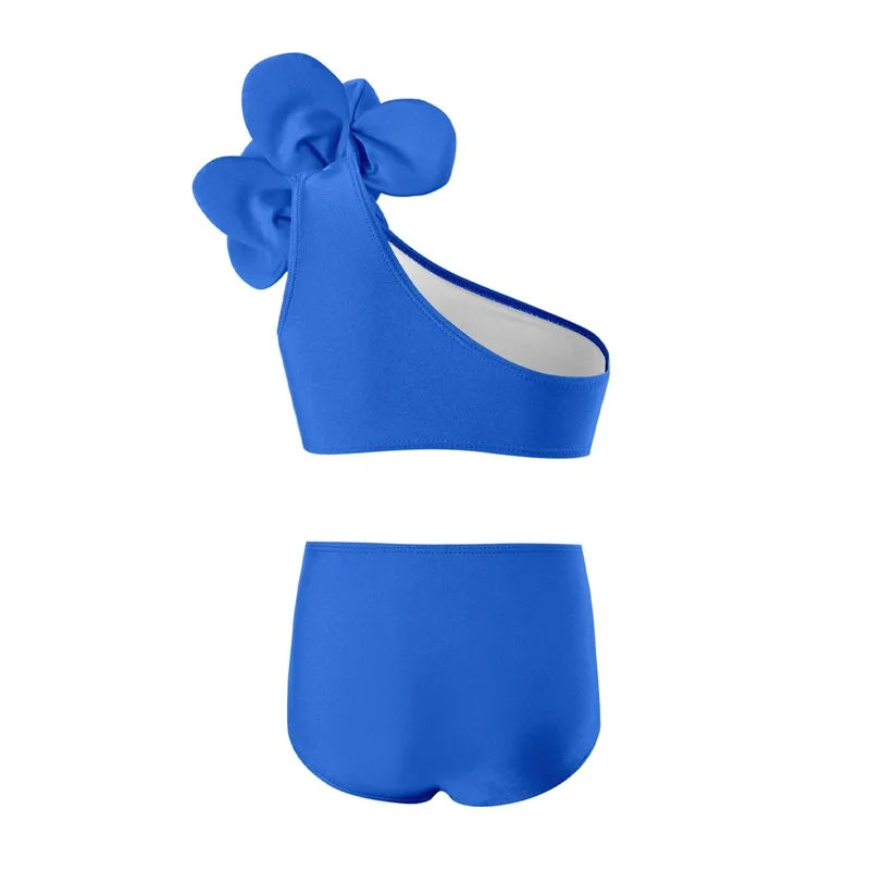 Baby Bikini Girls Sleeveless Swimsuit Set Cute Flowers Fashion Swimwear Summer New Children Beach Sunny Beachwear Suit 3-12 Year