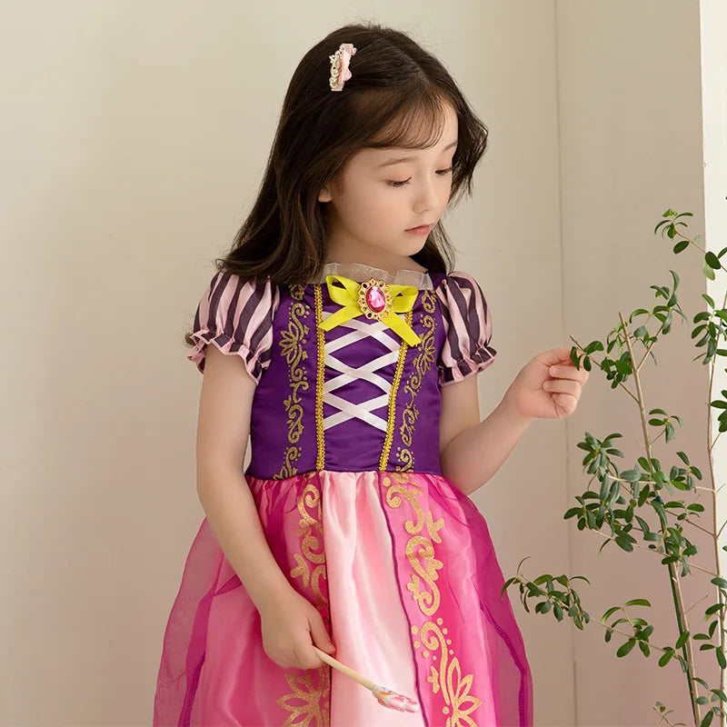 Halloween Girls Costume Kids Tangled Rapunzel Dress Kids Fantasy Princess Cosplay Dress Child Carnival Birthday Party Fancy Sets