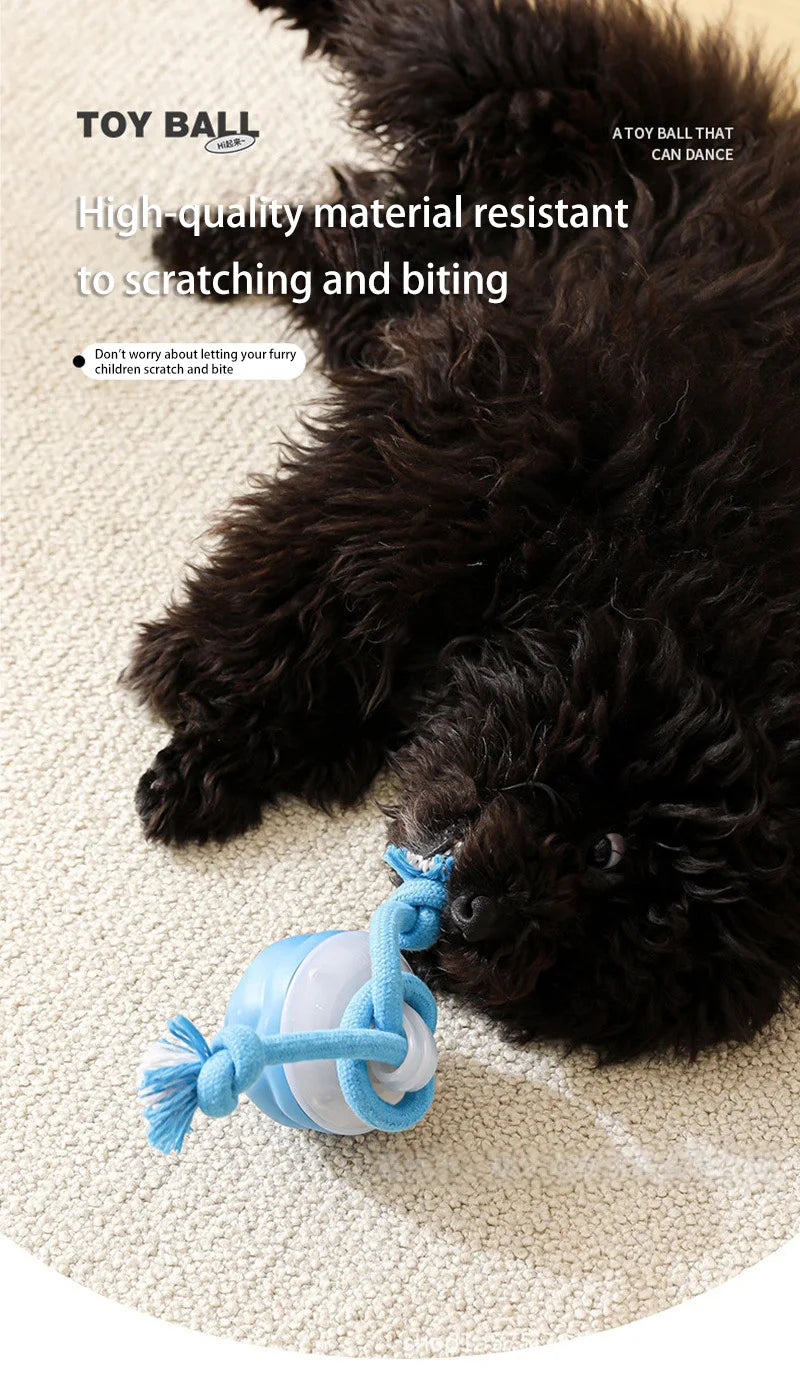 Smart Dog Toy Ball Electronic Interactive Pet Toy Moving Ball Rope USB Automatic Moving Bouncing for Puppy Chew Products
