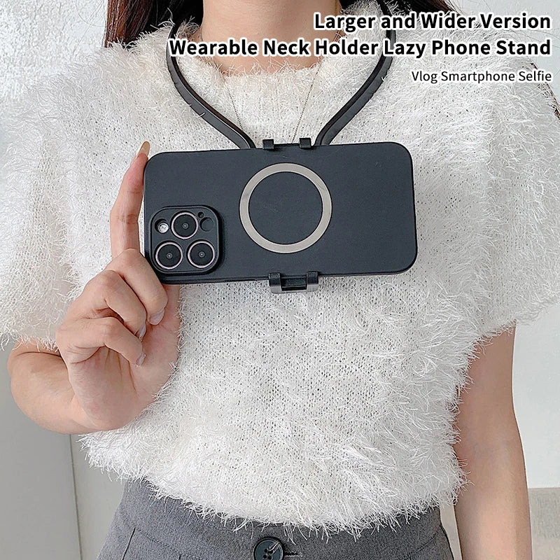 Neck Holder Lazy Phone Stand For  16 15 14 13 Pro Max   Outdoor First Angle Vlog Recording Selfie Bracket