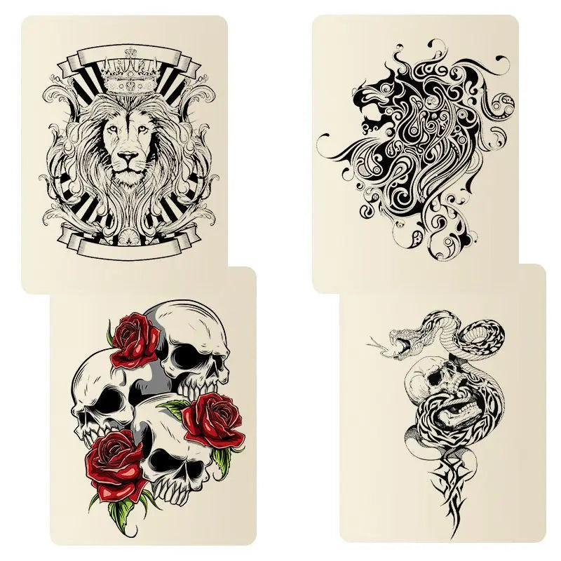 1/3/5pcs Tattoo Blank Practice Skin Eyebrow Gragon Pattern Paint Mixer Makeup Double Sized Synthetic Skin Tattoo Accessories
