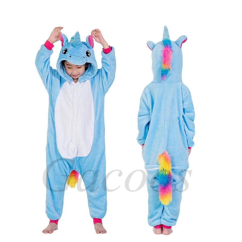 Kigurumi Onesie Kids Capybara Pajamas For Children Christmas Blanket Sleepers Baby Costume Winter Boy Girl Cat Jumspuit