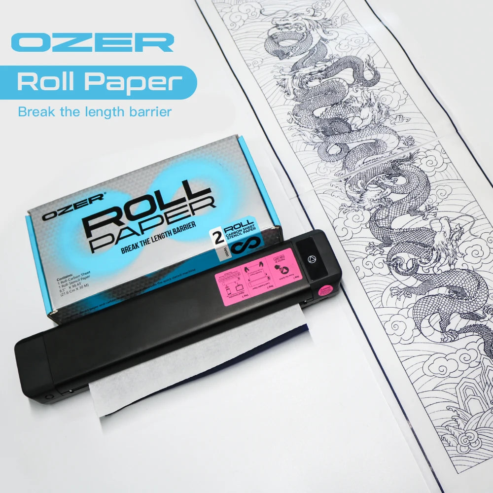 OZER Tattoo Transfer Paper Rolling Paper Thermal Copier Template Paper for Thermal Printer Tattoo Paper for Tattoo Supplies