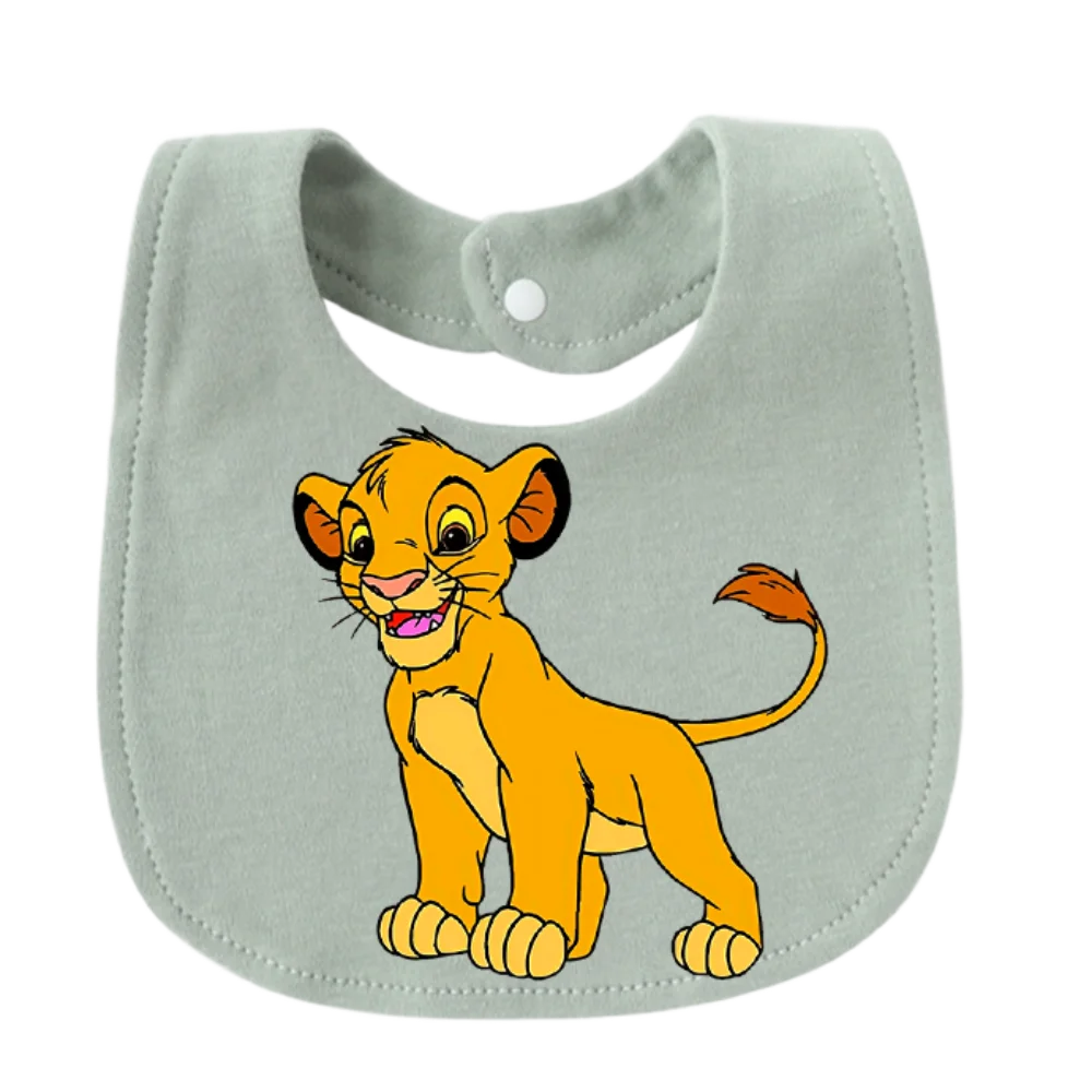 Little Lion King printed newborn bib Kawaii mother and baby feeding products weaning pacifier baby nipple and chain clip Newborn