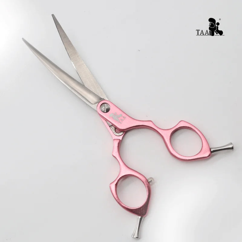 TAA Dog Scissors Professional Pet Grooming Scissors 6 Inch Curved Scissors for Dog Cat Grooming Shears Ultra-Light Cutter H-01