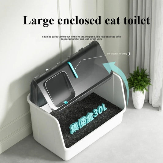 Large Enclosed Cat Toilet Waterproof Removable Washable Cat Litter Box Pet Cleaning Products Accessories Cat Bedpans Supplies