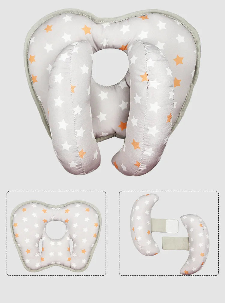 Infant Head Support Pillow for Car Seat Stroller Baby Neck Support Cushion with Adjustable Straps Child Head Rest Travel Pillow