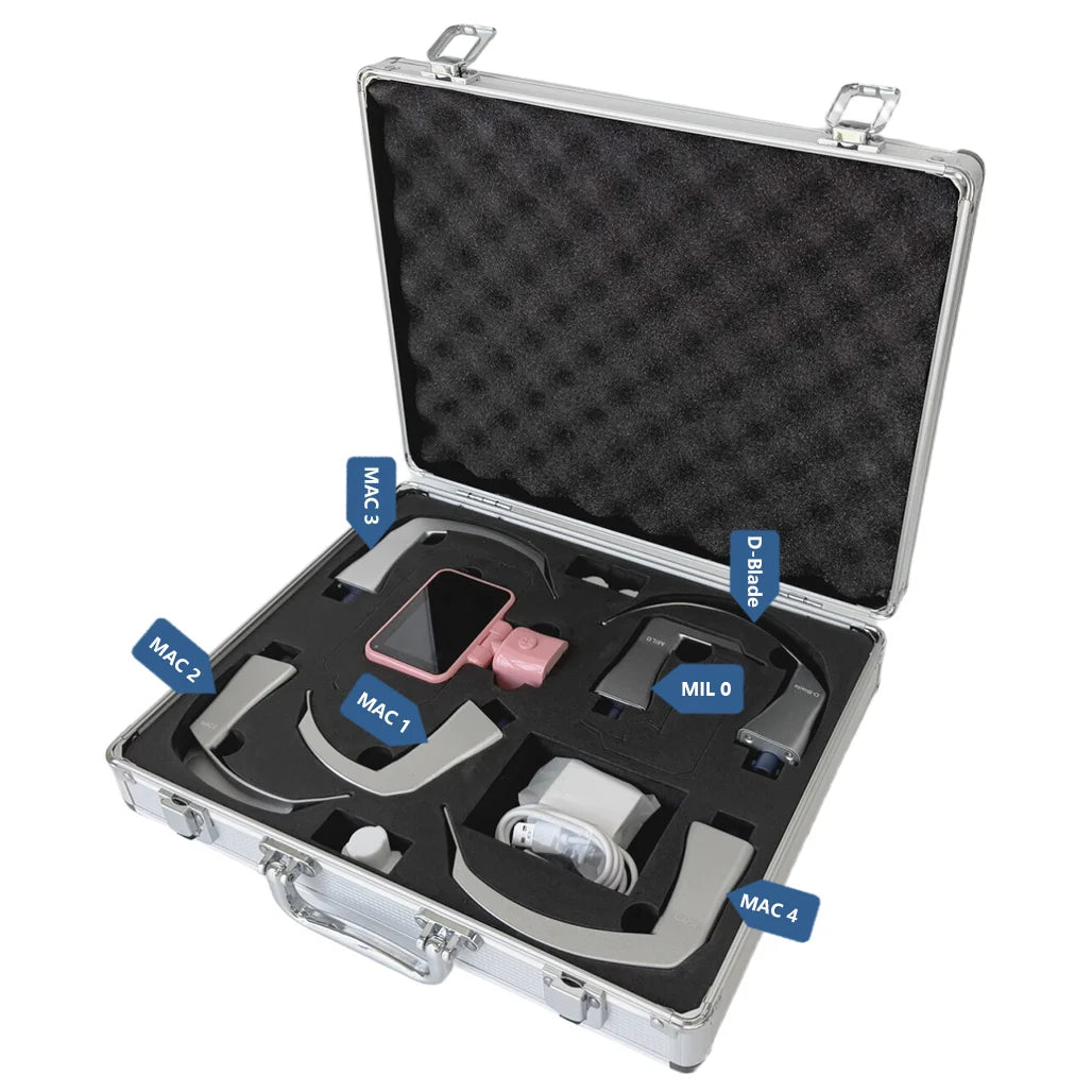 3.5" Touch Screen Video Laryngoscope for Anesthesia, 6 Blades Optional & Customizable Combination