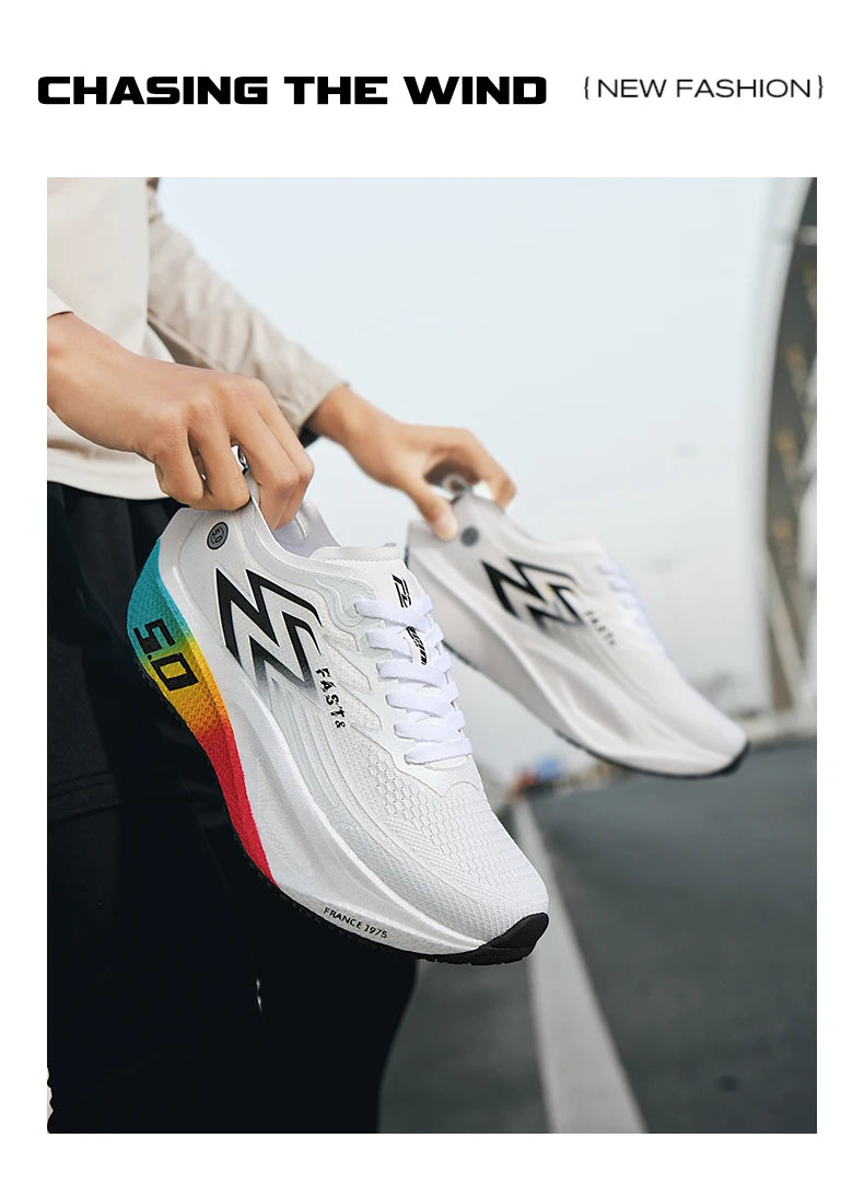 Men Running Shoes Carbon Plate Marathon Speciality Sports Breathable Lightweight Women's Comfortable Nonskid Leisure Sneakers