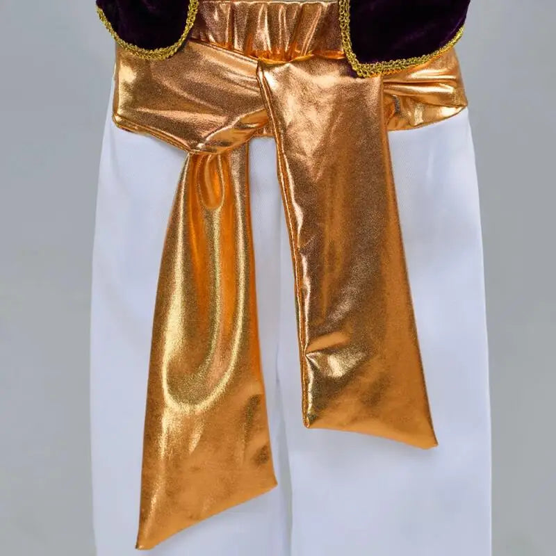 Boys  Arabian Prince Costumes Suit Halloween Party Stage Performance Outfits Kids Vest Pants Belt Street Wear Clothes