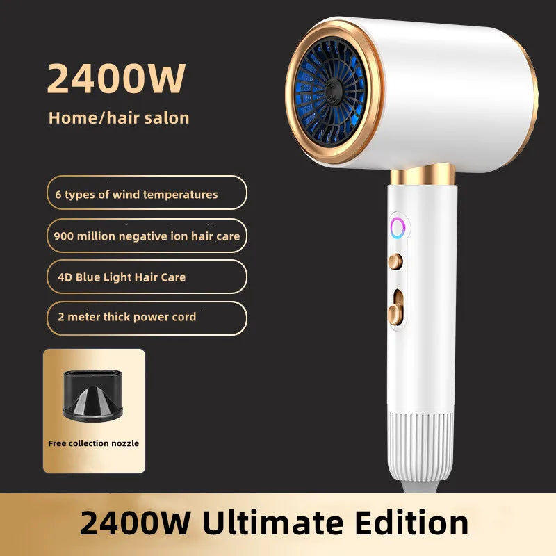 Manufacturer's Direct Selling High-Speed Hair Dryer 2400w High-Power Negative Ion Blue Light Hair Care Home Hair Salon Hair Drye