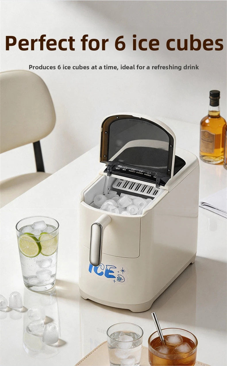 Mini Ice Maker Machine for Home Dorm Student, Portable Automatic Ice Maker with Small Power, Compact Countertop Ice Cube Maker,