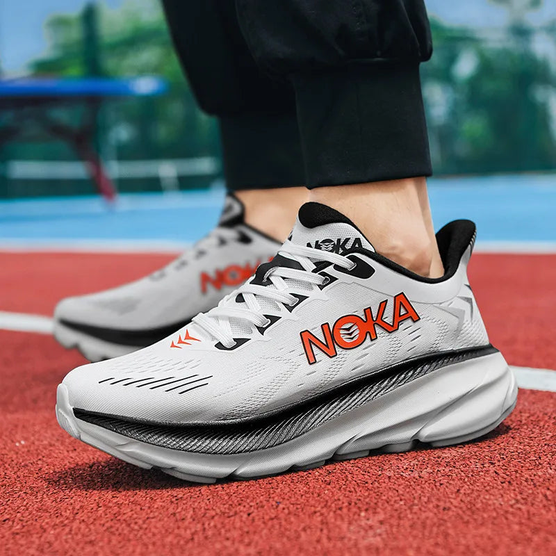 Men's Running Shoes Jogging Breathable Mesh Cushioning Non-Slip Outdoor Shoes Couple Trainer Race Sneakers