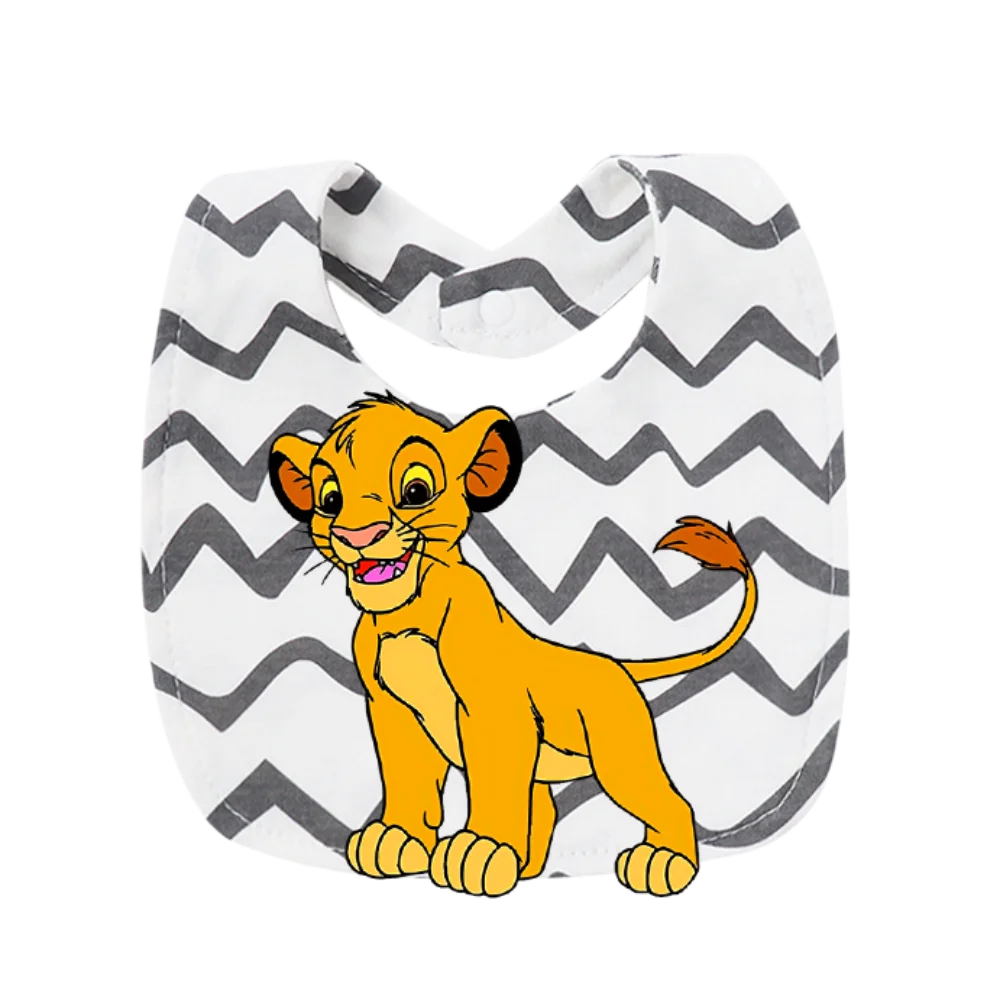 Little Lion King printed newborn bib Kawaii mother and baby feeding products weaning pacifier baby nipple and chain clip Newborn