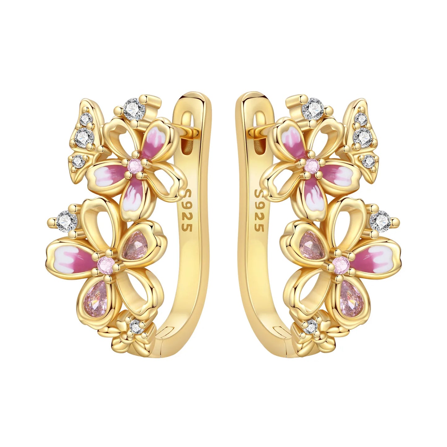 925 Sterling Silver Needle Iris Flower Hoop Earrings for Women Original Elegant Versatile Jewelry Birthday Party Fine Gift 2026