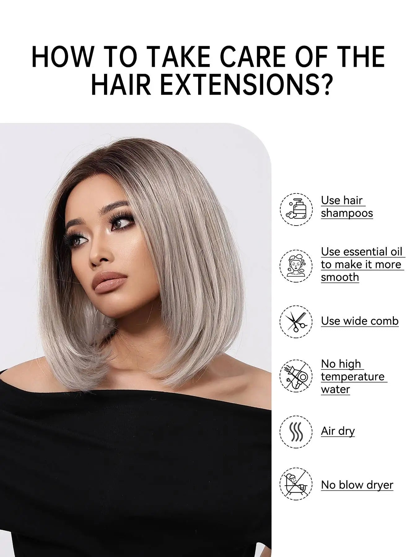 Topshe Short Bob 13x6 HD Lace Front Wig Ombre Blonde Straight Synthetic Wigs Glueless Pre-Plucked Heat Resistant Fiber Daily