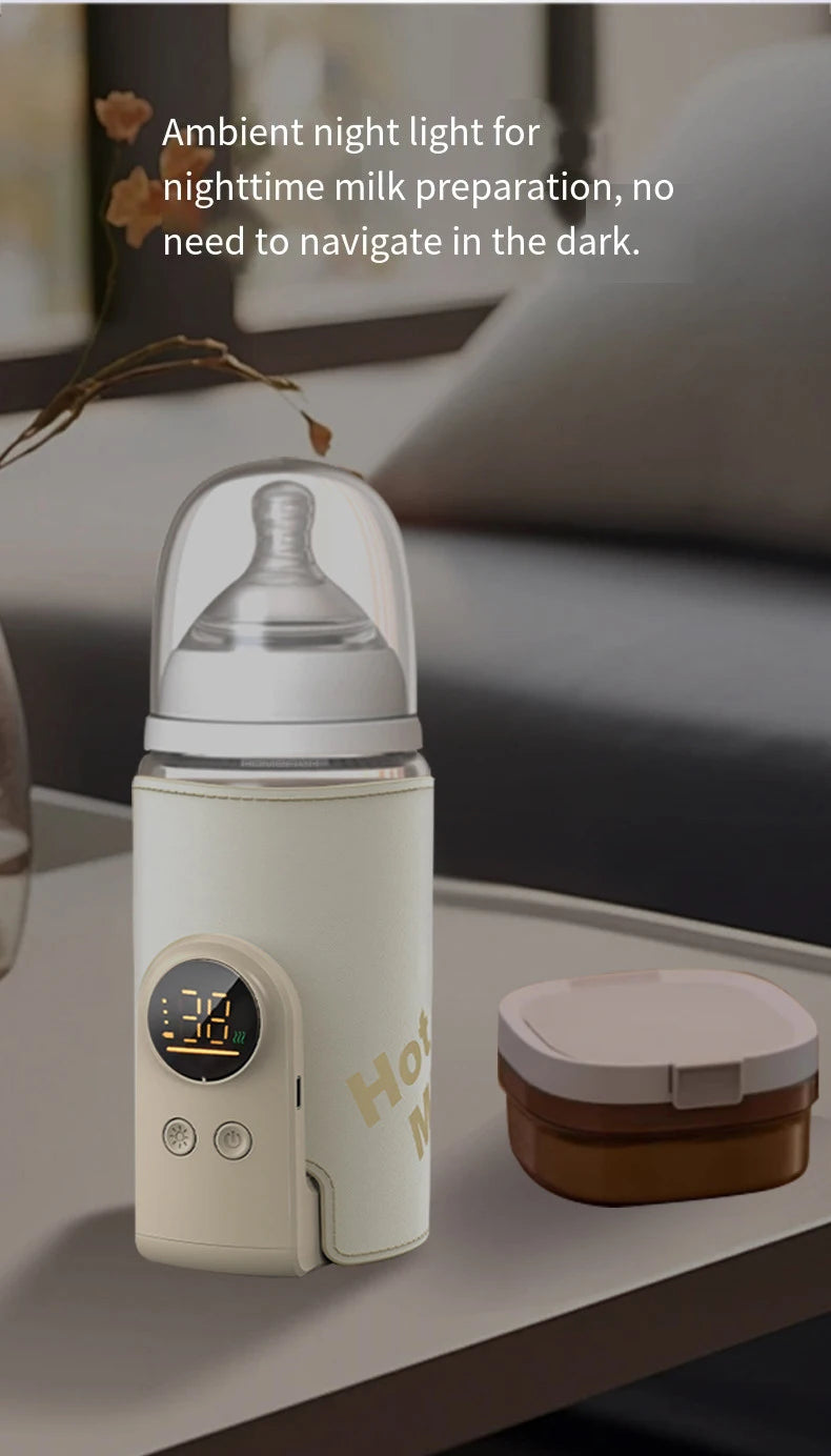 USB Multifunctional High-capacity Baby Feeding Bottle Smart Temperature Control Warmer Screen Newborn Baby Bottle Warmer Sleeve
