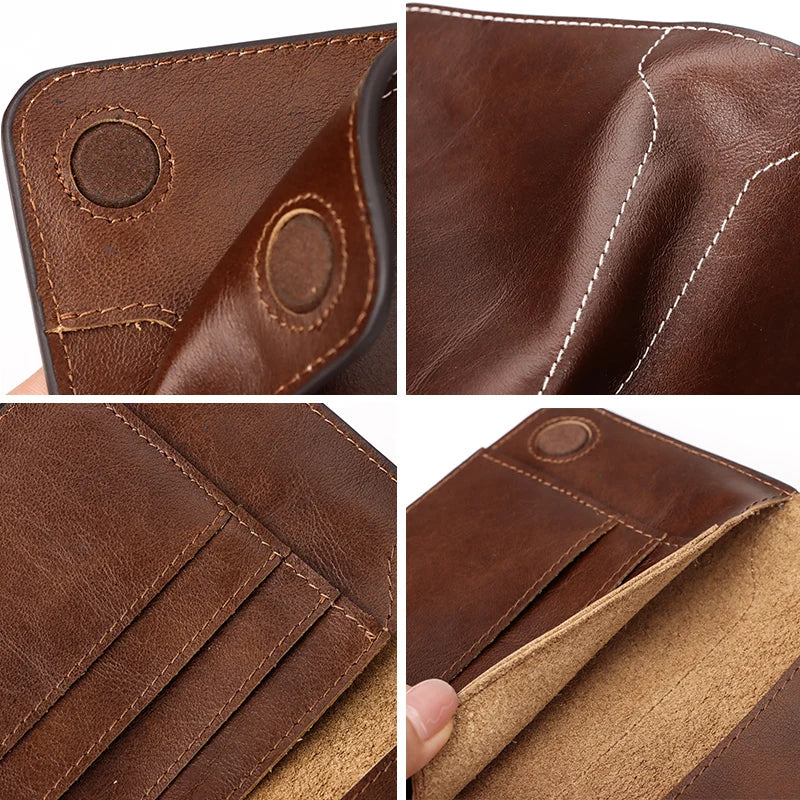Travel Essentials Passport Holder Wallet RFID Full Grain Leather Mens Credit Card Holder Slim Purse with Vaccine Card Slot