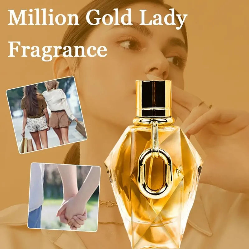 100ml Unisex  Brand Gold Million Long Lasting Fresh Floral Woody Fragrance Eau de Parfum Body Spray Charm Perfume