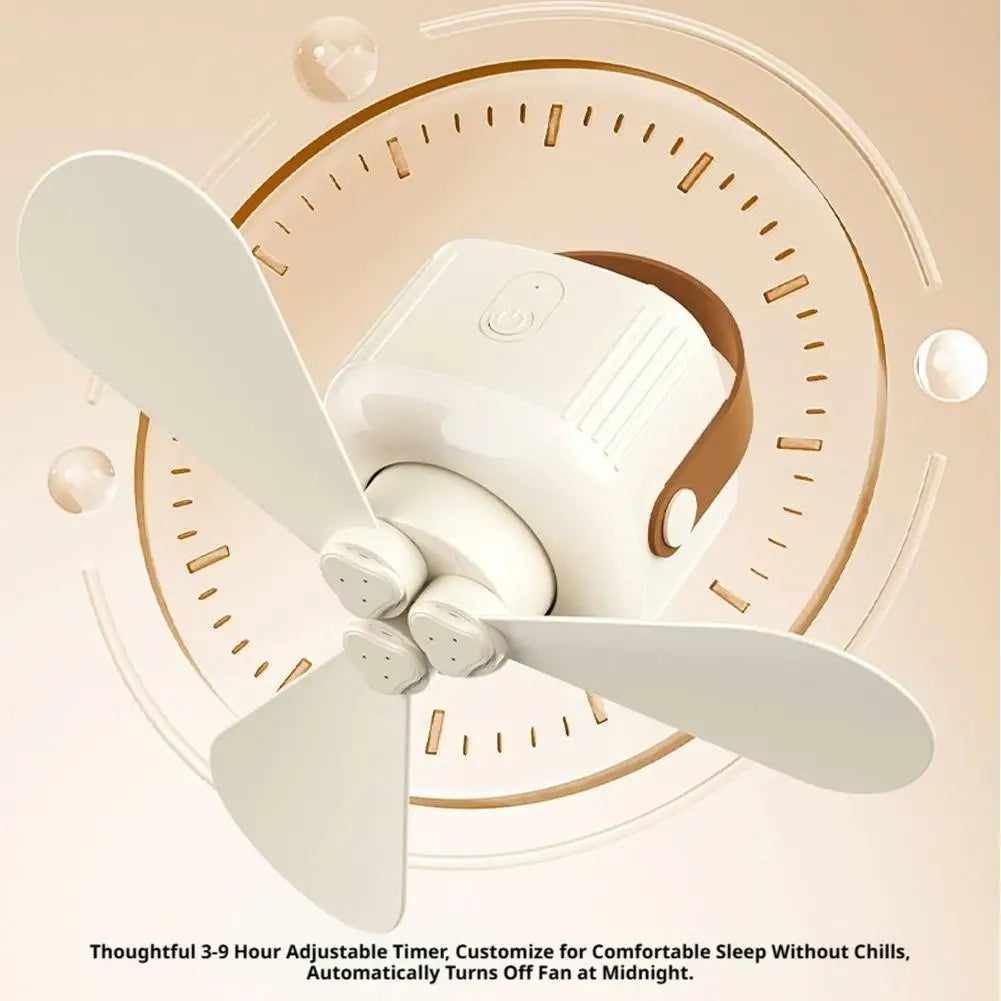 Portable Ceiling Fans Outdoor Camping Fan Tent Ventilator Cooler Rechargeable Electric Fan Remote Control LED Lighting