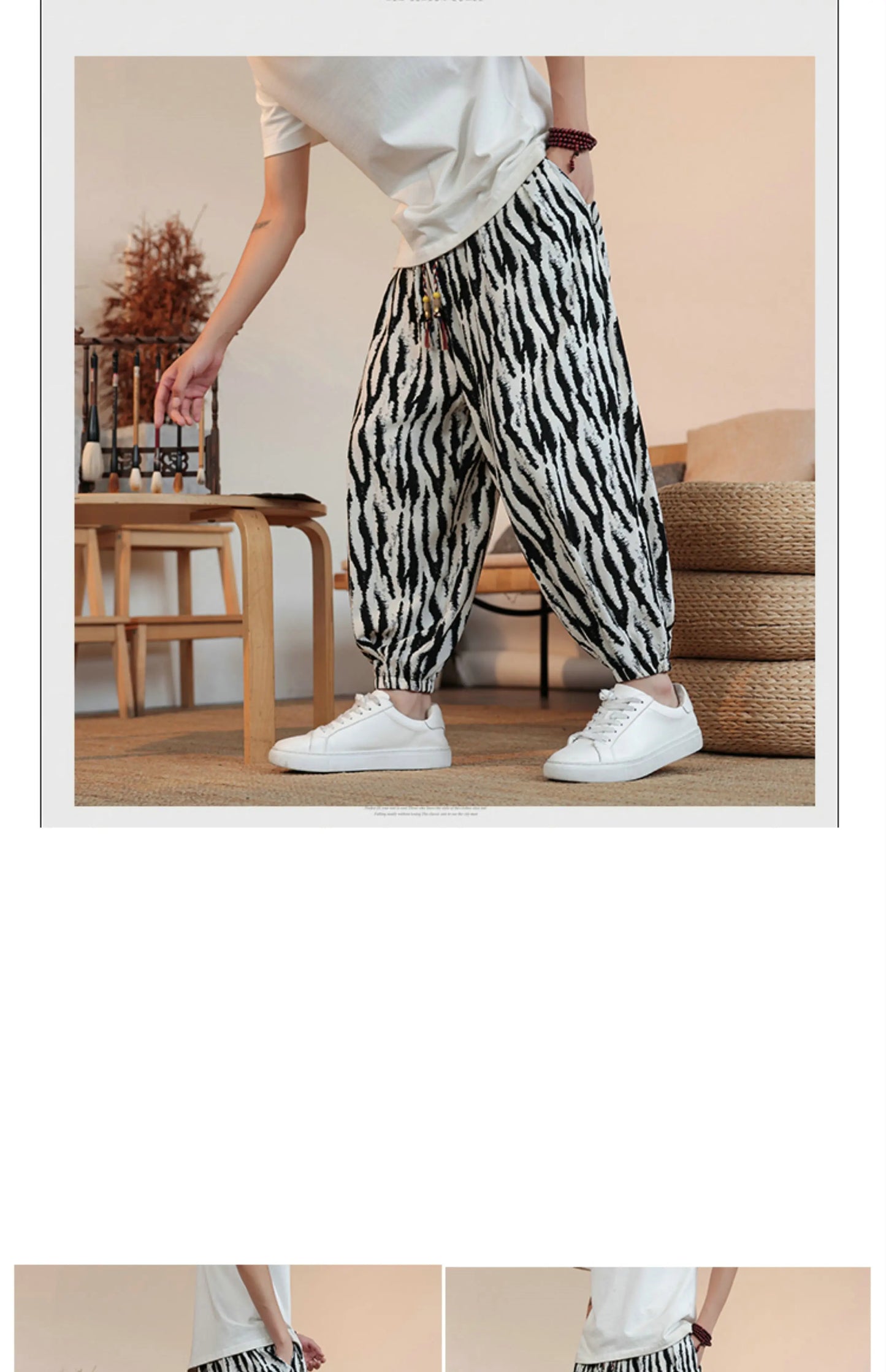 Summer Men Wide-leg Pants Male Retro Harem Pants Mens Hiphop Streetwear Harajuku Style Casual Pants Women Jogging Trousers