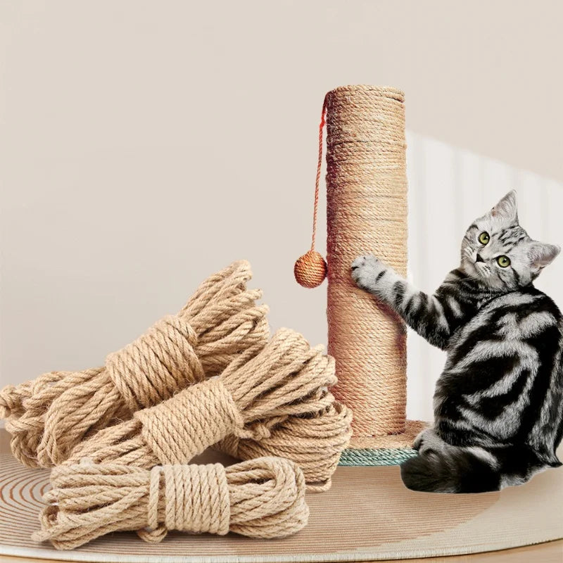 Sisal Rope Cat Tree Scratching Post Toy Cat Climbing Frame Replacement Rope Desk Legs Binding Rope for Cat Sharpen Claw