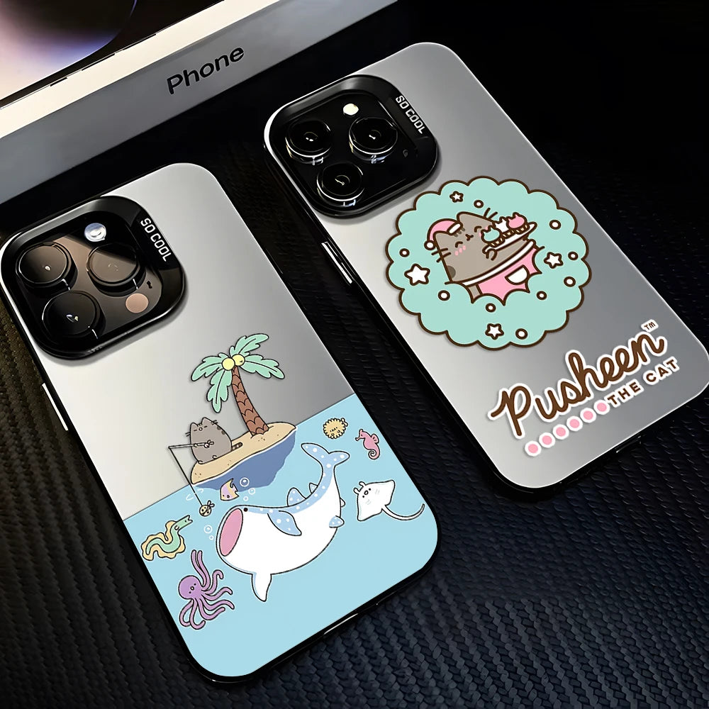 Cute P-Pusheens Phone Case For iPhone 17 16e 16 15 14 13 12 11 mini Pro Max X XR XSMAX 8 7 Air Plus Anti Fall Matte Back Cover