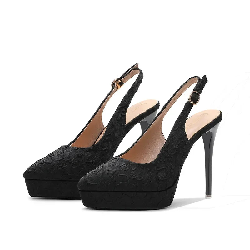 Women Baotou Platform Sandals Block High Heels Solid Shoes Sexy Party Stiletto Heel Women Dress Shoes Sandalias De Mujer 2024