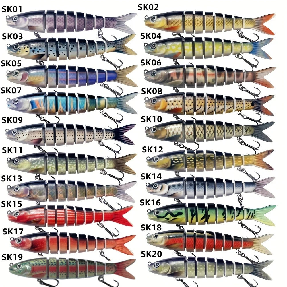 Fishing Lure Multi-Joint Fish Fishing Kit Slow Sinking Realistic Hard Lure Swimbait Freshwater and Saltwater for Bass Trout Lure