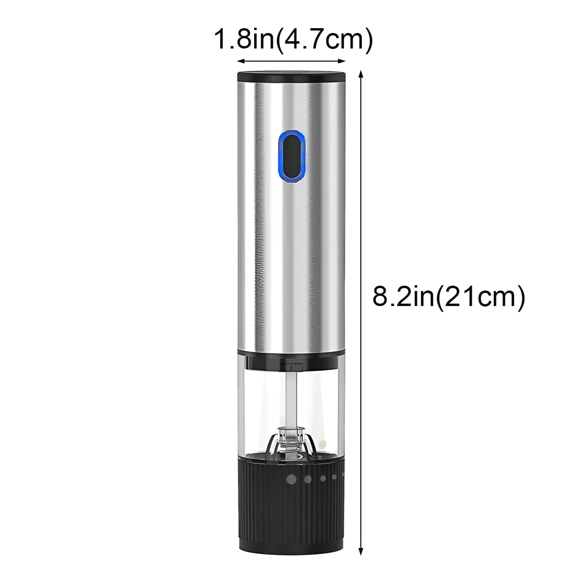 Electric Pepper Grinder 500mAh Battery USB-C Charging 5-Level Adjustable Grind Settings Automatic Spice Grinder for the Kitchen