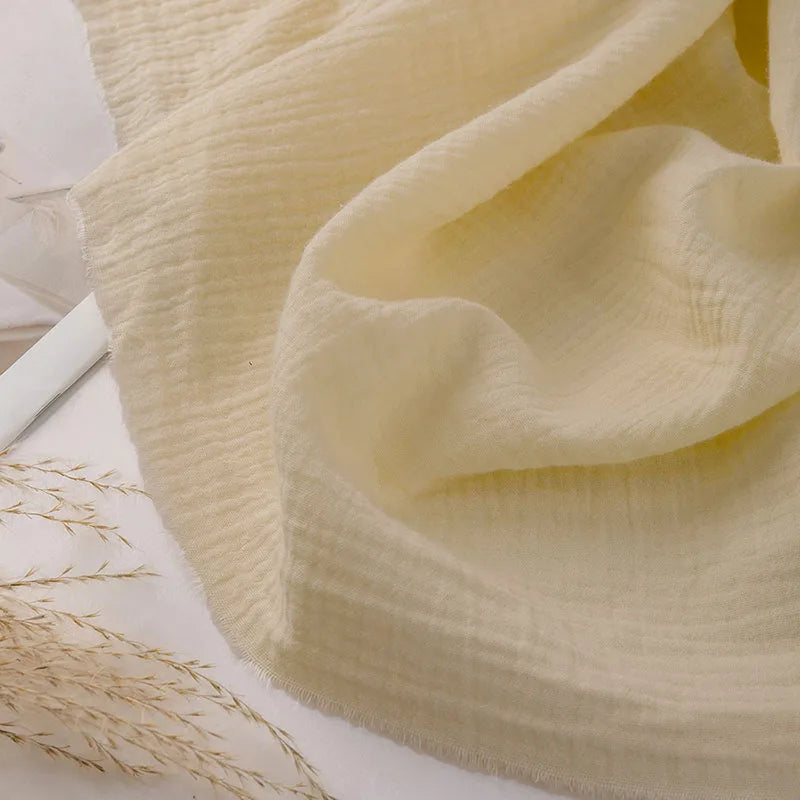 Double Layer Gauze Fabric 100% Cotton Crepe Sewing Fabric Soft For DIY Baby Dress Muslin Throw Blanket Bath Towel Napkin Cloth