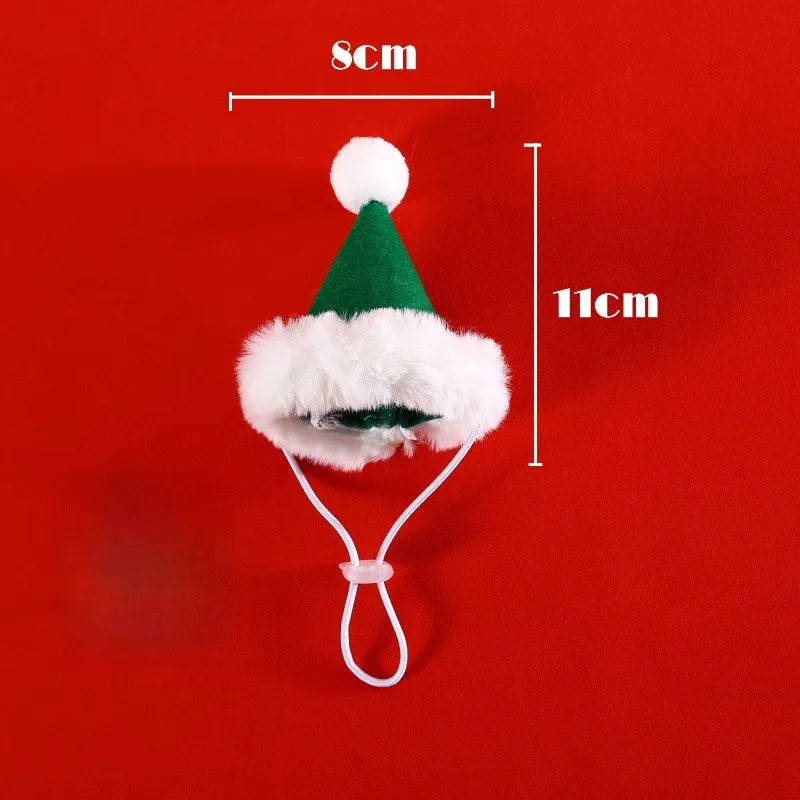 Christmas Cat Dog Scarf Hat Pet Wool Scarf Snowflake Ball Knitted Red and Green Bell Snowman Tree Cat Accessories