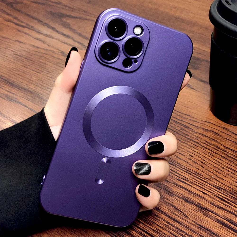 Luxury Soft TPU Matte Case For iPhone 16 15 14 13 12 11 Pro Max Plus 15Pro IPhone15 For Magsafe Mag Safe Wireless Charge Cover