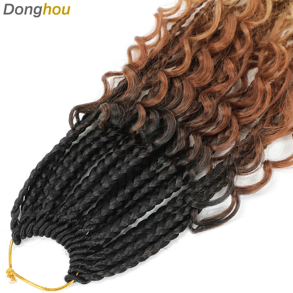 14 18 24 Inch Boho Box Braids Crochet Braids Curly Ends 1B 30 27 #4 Bug 8 Colors Ombre Goddess Bohemian Box Braids Crochet Hair